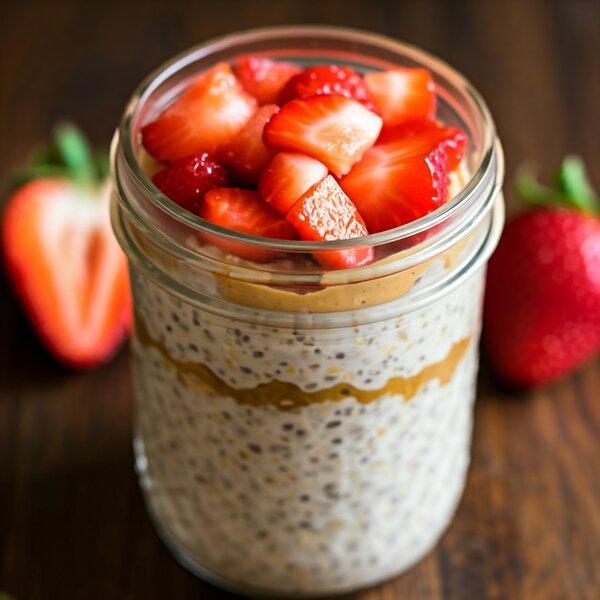 Lower Your Blood Pressure with a Mediterranean Diet: Strawberry Peanut Butter Overnight Oats Recipe