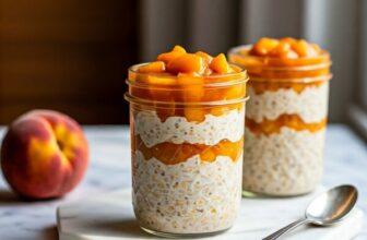 Boost Heart Health with This Mediterranean Peach Pie Overnight Oats Recipe