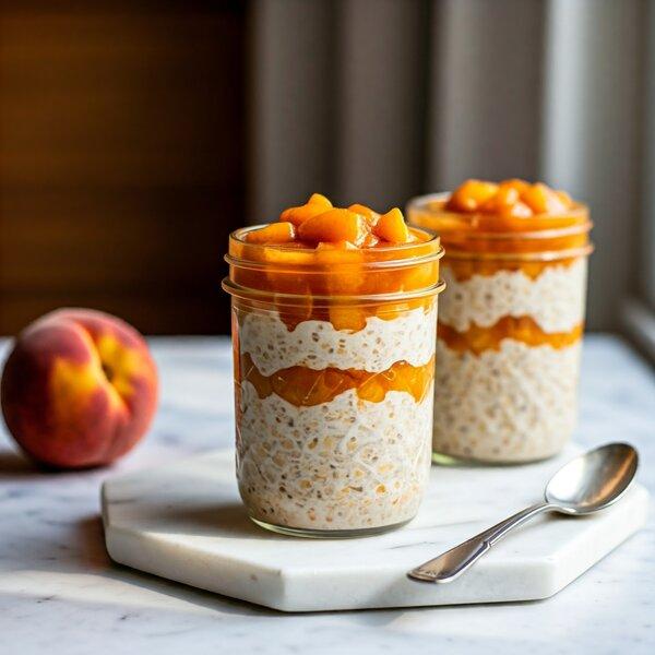 Boost Heart Health with This Mediterranean Peach Pie Overnight Oats Recipe