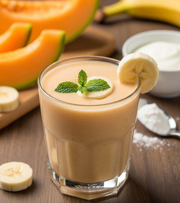 Heart-Healthy Cantaloupe & Banana Smoothie Recipe (Low Sodium + High Potassium)