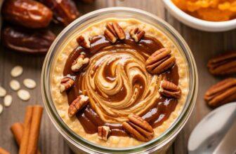 Low Sodium Overnight Oats with Pumpkin and Dates for High Blood Pressure