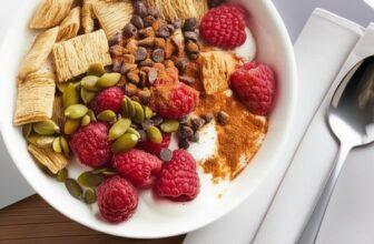 DASH Diet Breakfast Idea: Low Sodium Yogurt Bowl with Whole Grains & Fruit