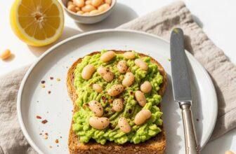 Easy Low Sodium White Bean Avocado Toast – High Fiber + DASH Diet Friendly
