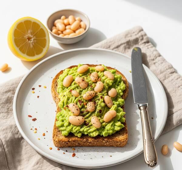 Easy Low Sodium White Bean Avocado Toast – High Fiber + DASH Diet Friendly