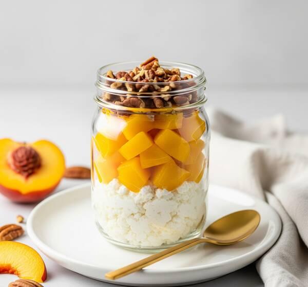 Healthy Cottage Cheese Fruit Jar (Low Sodium, High Protein & DASH Friendly)