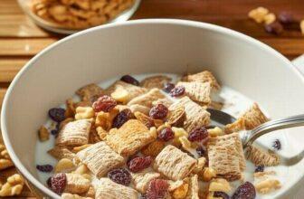 Low Sodium Homemade Cereal Mix with Whole Grains, Raisins & Walnuts (DASH Diet Inspired)