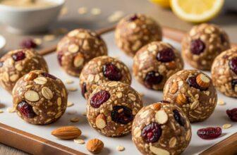 No-Bake Cranberry-Almond Snack Bites – Low Sodium & DASH Approved