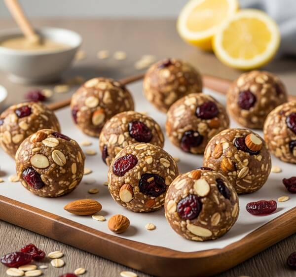 No-Bake Cranberry-Almond Snack Bites – Low Sodium & DASH Approved