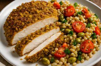 DASH Diet Chicken with Pistachio Crust & Barley Salad – Low Sodium, High Fiber Dinner