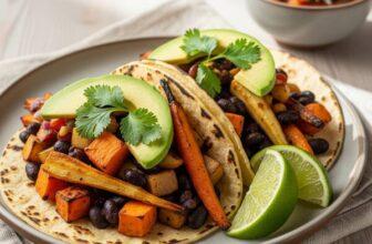 DASH Diet Tacos with Roasted Veggies & Black Beans – Low in Sodium, Big on Flavor