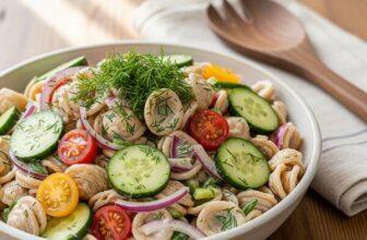 Healthy Cucumber Dill Pasta Salad – A Low Sodium DASH Diet Favorite