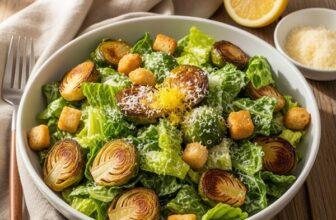 Low Sodium Roasted Brussels Sprouts Caesar Salad – A DASH Diet Win