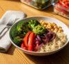 Low Sodium Roasted Veggie Bowls with Pesto – Easy DASH Diet Meal Prep