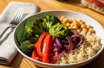 Low Sodium Roasted Veggie Bowls with Pesto – Easy DASH Diet Meal Prep