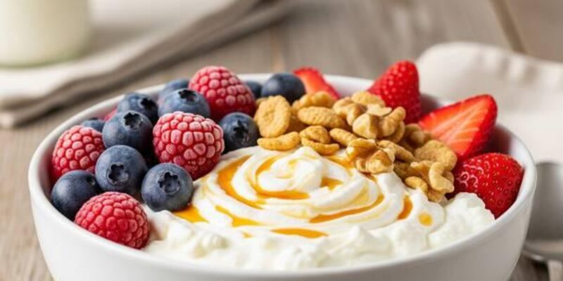 5-Minute High Protein Berry Bowl with Cottage Cheese – Low Sodium & DASH Diet Approved!