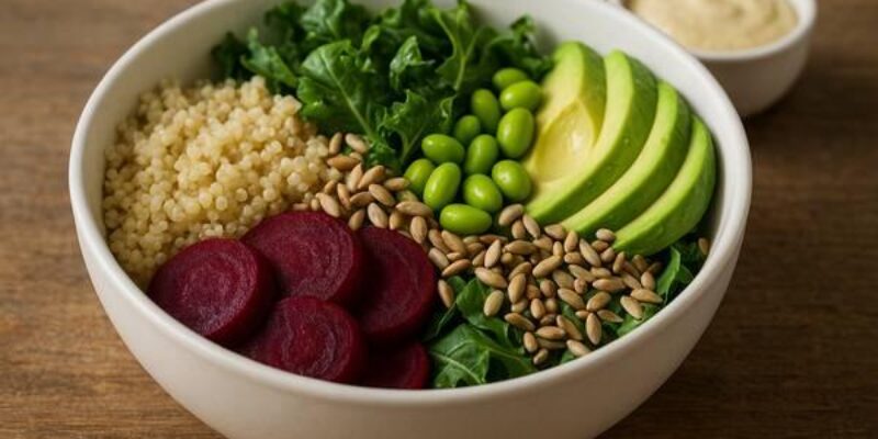 Easy DASH Diet Vegan Grain Bowls for a Low Sodium Lunch