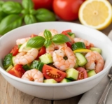 Fresh Shrimp Salad with Basil & Tomatoes (Low Sodium & DASH-Friendly)