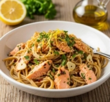 Heart-Healthy Salmon Pasta with Lemon & Garlic – Low Sodium Dinner Idea
