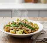 Low Sodium Chicken Pesto Pasta with Veggies (DASH Diet Approved!)