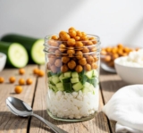Low Sodium Cottage Cheese Snack Jar with Crunchy Chickpeas (Great for the DASH Diet!)