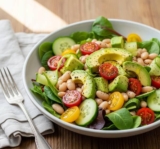 Low Sodium White Bean Salad with Cucumber & Tomato – A Refreshing DASH Diet Favorite