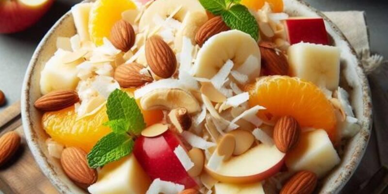 Craving a Heart-Healthy Salad? Dive Into Our DASH Diet Ambrosia with Coconut and Toasted Almonds Salad Recipe