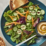 Heart-Healthy Mediterranean Salad with Whole-Wheat Pita & Hummus